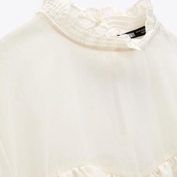 Zara semi sheer ruffle blouse - Picture 9 of 10
